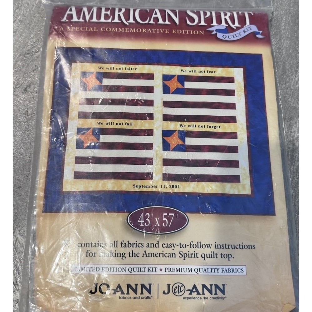 JoAnn Fabrics American Spirit Quilt Kit Remembering 9/11 Patriotic New